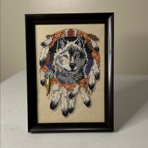 Sunset Jiffy Wolf Feather Counted Cross Stitch Frame 5X7